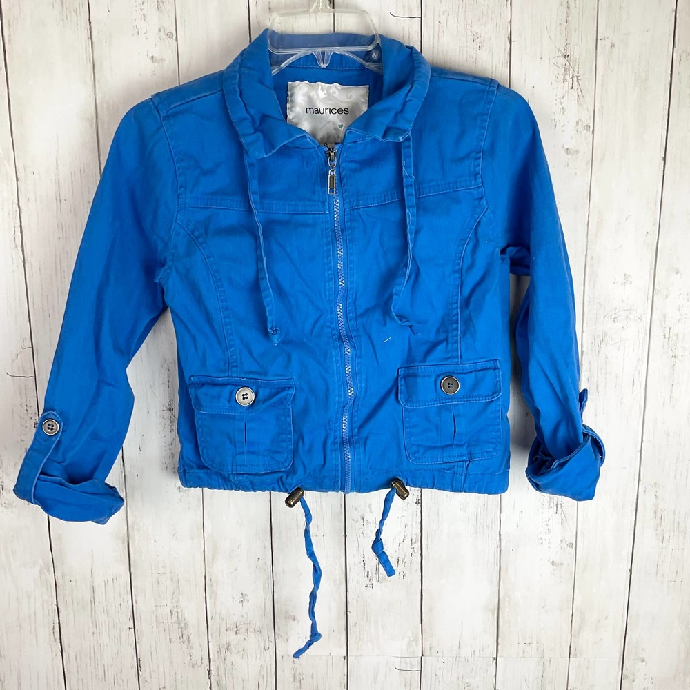 Maurices Royal Blue Cargo Utility Jacket S